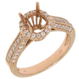 0.48ct 14k Rose Gold Diamond Semi-mount Ring