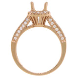 0.48ct 14k Rose Gold Diamond Semi-mount Ring