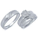 0.24ct 14k White Gold Diamond Trio Set Pave