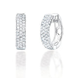 1.30ct 14k White Gold Diamond Hoop Pave Earring