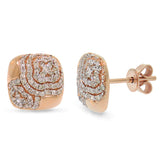 0.37ct 14k Rose Gold Diamond Pave Stud Earring