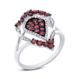 0.16ct Diamond & 1.04ct Ruby 14k White Gold Ring