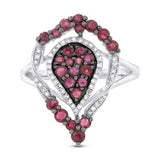 0.16ct Diamond & 1.04ct Ruby 14k White Gold Ring
