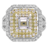 1.14ct 14k Two-tone Diamond Semi-mount Ring