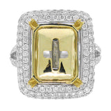 2.18ct 14k Two-tone Diamond Semi-mount Ring