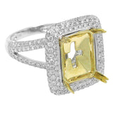2.18ct 14k Two-tone Diamond Semi-mount Ring