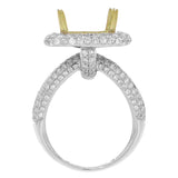 2.18ct 14k Two-tone Diamond Semi-mount Ring