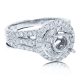 0.85ct 14k White Gold Diamond Semi-mount Ring