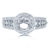 0.65ct 14k White Gold Diamond Semi-mount Ring
