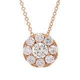 0.50ct 14k Rose Gold Diamond Cluster Pendant