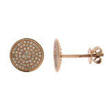 0.31ct 14k Rose Gold Diamond Pave Stud Earring