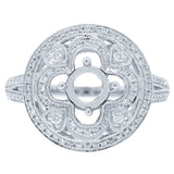 0.32ct 14k White Gold Diamond Semi-mount Ring