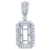 0.92ct 18k White Gold Diamond Semi-mount Pendant