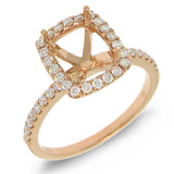 0.38ct 18k Rose Gold Diamond Semi-mount Ring