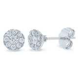 0.28ct 14k White Gold Diamond Cluster Stud Earring