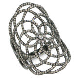 1.22ct 14k Gold with Black Rhodium Diamond Lace Lady's Ring