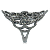 1.22ct 14k Gold with Black Rhodium Diamond Lace Lady's Ring