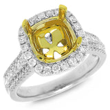 0.63ct 18k Two-tone Gold Diamond Semi-mount Ring