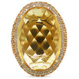 0.59ct Diamond & 32.71ct Citrine & Yellow Sapphire 14k Yellow Gold Ring