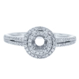 0.27ct 14k White Gold Diamond Semi-mount Ring