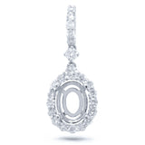 0.52ct 18k White Gold Diamond Semi-mount Pendant