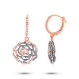0.55ct 14k Two-tone Rose Gold Black Rhodium Diamond Flower Earring