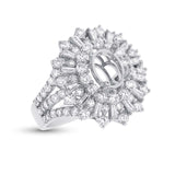 2.54ct 18k White Gold Diamond Semi-mount Ring