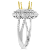 0.92ct 18k Two-tone Gold Diamond Semi-mount Ring
