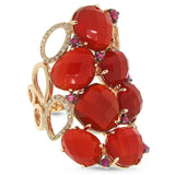0.29ct Diamond & 13.94ct Red Agate & Ruby 14k Rose Gold Ring