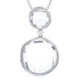 0.18ct Diamond & 23.73ct White Topaz 14k White Gold Pendant