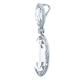 0.18ct Diamond & 23.73ct White Topaz 14k White Gold Pendant