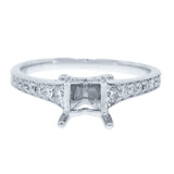 0.27ct 18k White Gold Diamond Semi-mount Ring