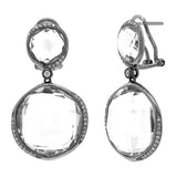 0.29ct Diamond & 35.74ct White Topaz 14k Black Rhodium Earring