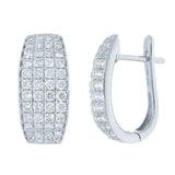 1.16ct 14k White Gold Diamond Pave Huggie Earring