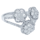 1.09ct 14k White Gold Diamond Flower Ring
