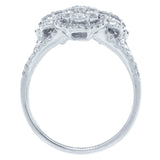 1.09ct 14k White Gold Diamond Flower Ring