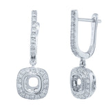 0.53ct 14k White Gold Diamond Semi-mount Earring
