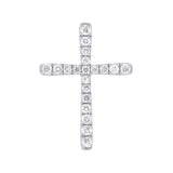 0.21ct 14k White Gold Diamond Cross Necklace