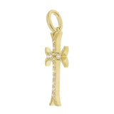 0.15ct 14k Yellow Gold Diamond Cross Necklace