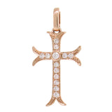 0.15ct 14k Rose Gold Diamond Cross Necklace