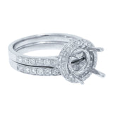 0.91ct 18k White Gold Diamond Semi-mount Ring 2-pc