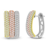 1.95ct 14k Three-tone Gold Diamond Earring