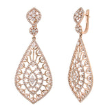 4.14ct 14k Rose Gold Diamond Earring
