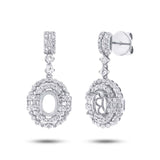 1.24ct 18k White Gold Diamond Semi-mount Earring