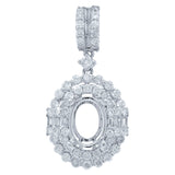 0.74ct 18k White Gold Diamond Semi-mount Pendant