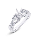 0.49ct 18k White Gold Diamond Semi-mount Ring
