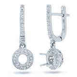 0.39ct 14k White Gold Diamond Semi-mount Earring