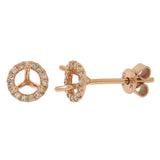0.11ct 14k Rose Gold Diamond Semi-mount Earring