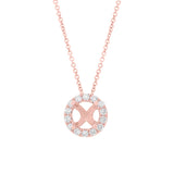 0.21ct 14k Rose Gold Diamond Semi-mount Pendant for 0.75ct Center