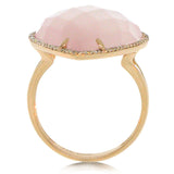 0.22ct Diamond & 17.68ct Rose Quartz 14k Rose Gold Ring